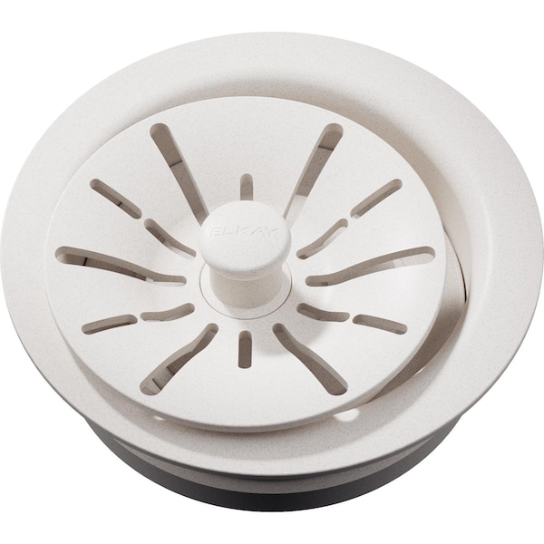 Quartz Perfect Drain 3-1/2" Polymer Disposer Flnge w/ Removable Basket Strainer, Rubber Stpr Ricotta